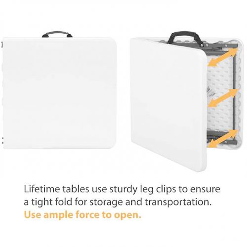 라이프타임 Lifetime 4428 Height Adjustable Craft, Camping and Utility Folding Table, 4 ft White