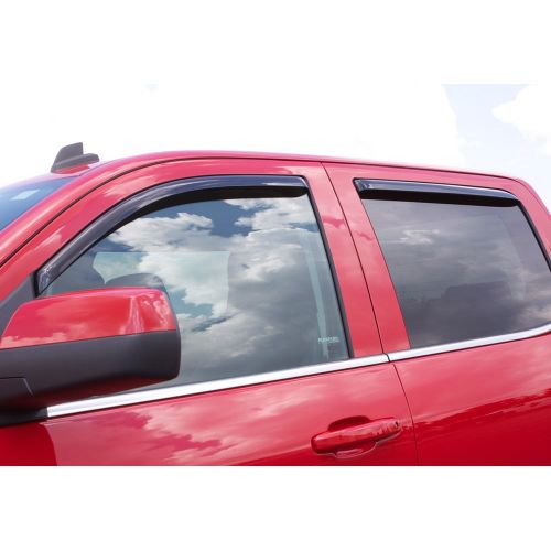  Auto Ventshade 94528 Original Ventvisor Side Window Deflector Dark Smoke, 4-Piece Set for 2014-2018 SilveradoSierra 1500, 2015-2018 SilveradoSierra 2500HD & 3500HD with Extended