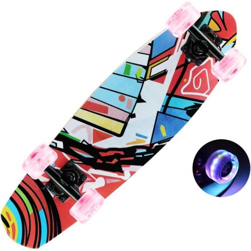  QYSZYG Skateboard/Vielfalt Wahl/Maple Big Fish Board Erwachsene Madchen Kleine Fish Board Anfanger Roller Skateboard (Color : A)