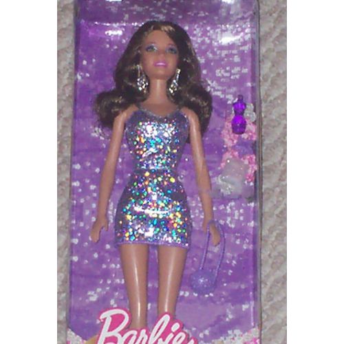 바비 Barbie in Purple Sparkle Dress with Purse and Accessories