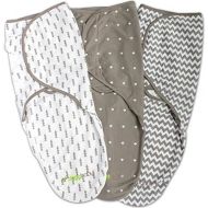 [아마존베스트]Ziggy Baby Swaddle Blanket, Adjustable Infant Baby Wrap, Soft Cotton in Ultra Grey