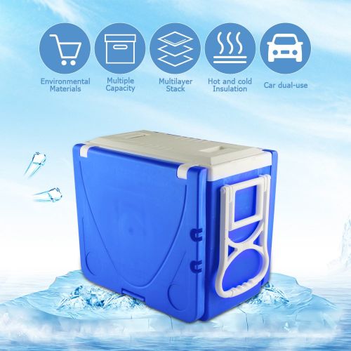 Mokylor Rolling Cooler Picnic Table, Multi Function Portable Warmer with Foldable Table and Stools for Outdoor Picnic Fishing Camping Food Beverage Storage(US Stock)