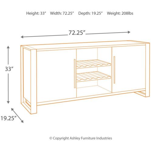  Signature Design by Ashley Ashley Furniture Signature Design - Chadoni Dining Room Server - Contemporary - Sliding Doors - Smoky Gray Finish