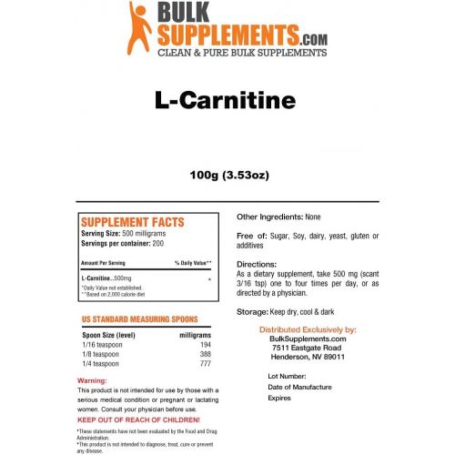  BulkSupplements L-Carnitine Powder (1 Kilogram)
