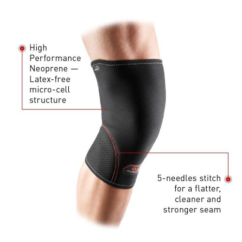  Neoprene Knee Support: McDavid Knee Compression Sleeve - Provided Added Thermal Compression and Support During Exercise for Men & Women - Includes 1 Sleeve (1 unit)