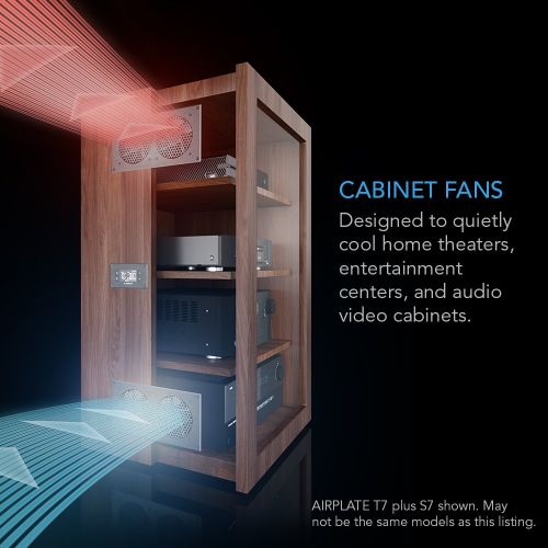  AC Infinity AIRPLATE T9, Quiet Cooling Fan System 18 with Thermostat Control, for Home Theater AV Cabinets