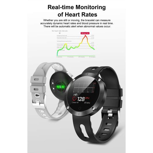  Admier Fitness Tracker Herzfrequenz Fitness Wristband Color Screen Smart Watch Waterproof IP68 Activity Tracker Blutdruck Smart Armband Stopwatch Sport Pedometer,Black