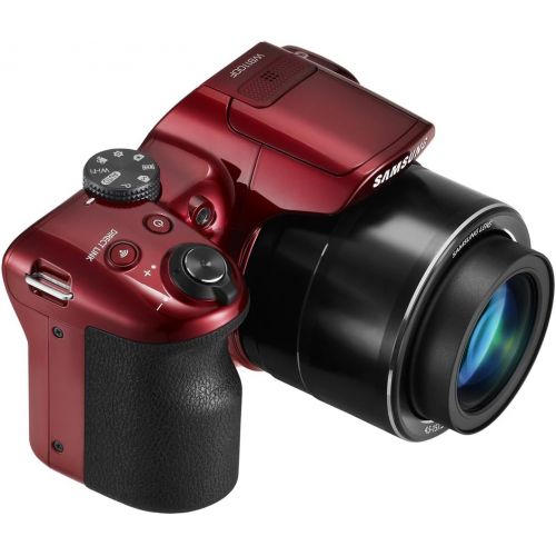 삼성 Samsung WB1100F 16.2MP CCD Smart WiFi & NFC Digital Camera with 35x Optical Zoom, 3.0 LCD and 720p HD Video (Red)
