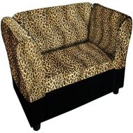 ORE International Leopard Print Sofa Bed with Storage Pet Bed, 16.75
