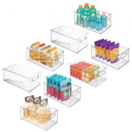 MDesign mDesign Deep Plastic Kitchen Storage Organizer Container Bin with Handles for Pantry, Cabinets, Shelves, Refrigerator, Freezer - BPA Free - 14.5 Long, 4 Pack - Clear