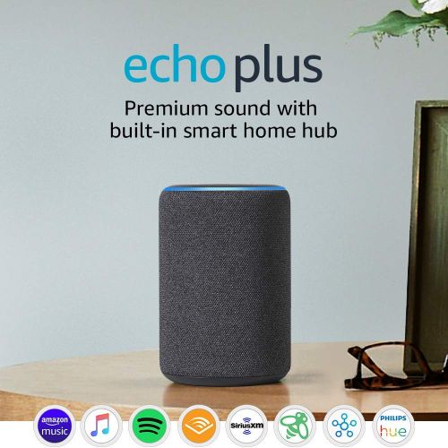  [아마존 핫딜] [아마존핫딜]Amazon Certified Refurbished Echo Plus (2nd Gen) - Premium sound with built-in smart home hub - Dark Charcoal