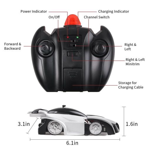 LetsFunny Kids Toy Remote Control Car, Wall Climbing RC Car for Boys, Intelligent 360 Rotating Stunt Car, Sport Racing Car Mini Vehicle with Radio Control