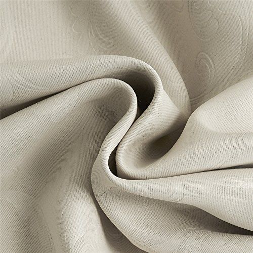  IYUEGO Classic Beige Curtain Solid Room Darkening Grommet Top Curtain Drapery Embossed Curtain With Multi Size Customs 72 W x 84 L (Set Of 1)