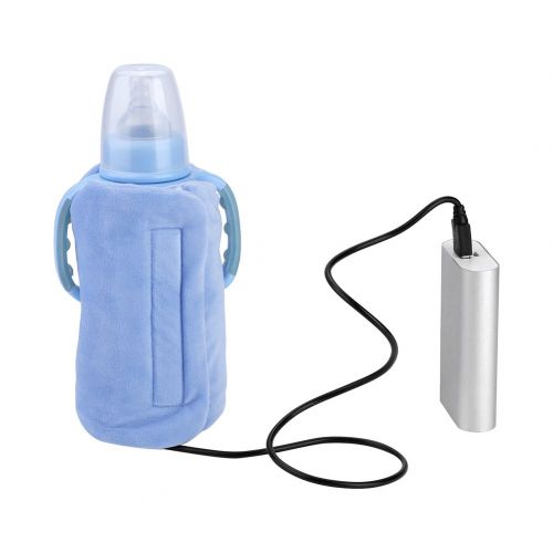  Haofy USB Out Portable Heizung Flaschenwarmer, Flasche Isolierung Flasche Flaschenwarmer Heizung Aufbewahrungstasche(Blue)