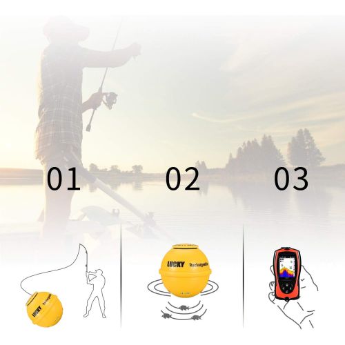  LUCKY Lucky Wireless Fish Finder with Attracting Fish Lamp for Shore Anglers High Definition