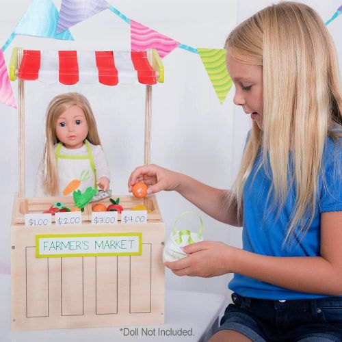 아도라 베이비 Adora Amazing World “Farmer’s Market Wooden Play Set”  31 Piece Accessory Set for 18” Dolls [Amazon Exclusive]