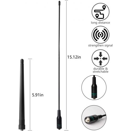  BaoFeng UV-5R Dual Band Two Way Radio Black(6 Pack) + 6 NA-771 Antennas and Speaker Mics + 12 1800mah Batteries + 1 Programming Cable