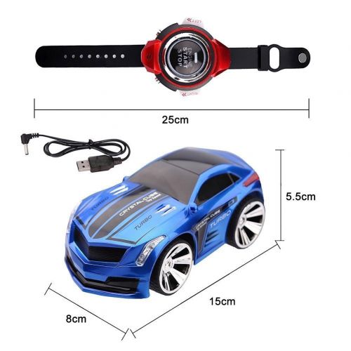  SZJJX Voice Command RC Car Rechargeable 2.4Ghz 6CH Smart Watch Radio Control Creative Voice Activated Racing Cars Remote Control Vehicles Truck Blue
