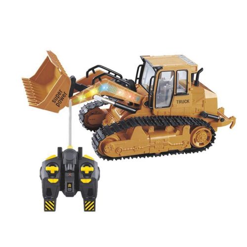  Outsta Toys Remote Control Excavator RC Construction Bulldozer Truck,Outsta Electric RC Remote Control Front Loader Kids Electric Cars Gift for Boys (Yellow)