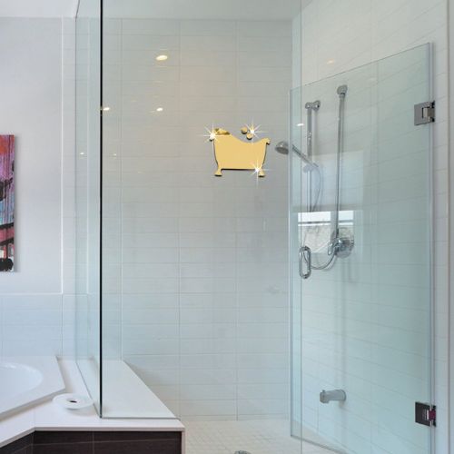 제네릭 1pcs Bathroom Removeable Self-adhesive Mirror Wall Stickers Home Decor Washroom Mirror Stickers (SilverC) by Generic