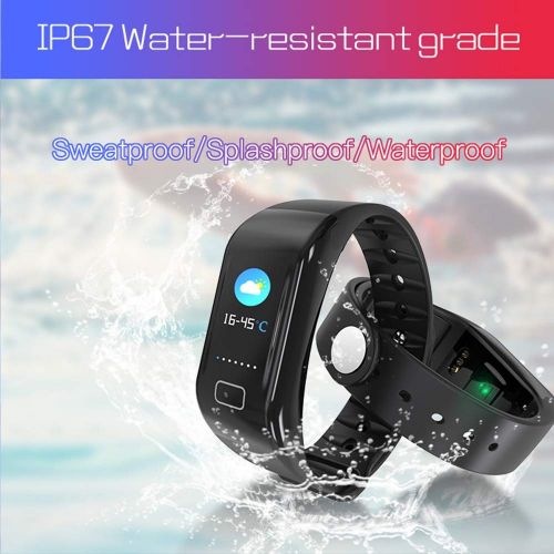  Admier Fitness Tracker Herzfrequenz Fitness Wristband Color Screen Smart Watch Waterproof IP67 Activity Tracker Blutdruck Smart Armband Stopwatch Sport Pedometer,Blue