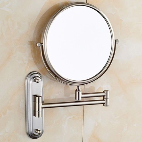  WUDHAO Mirrors with Lights Wall Mounted 10 Times Magnification Sleek Minimalist Bathroom 6 Inch / 8 Inch Beauty Makeup Folding Mirror Makeup Vanity Mirror (Color : Nickel Brushed,