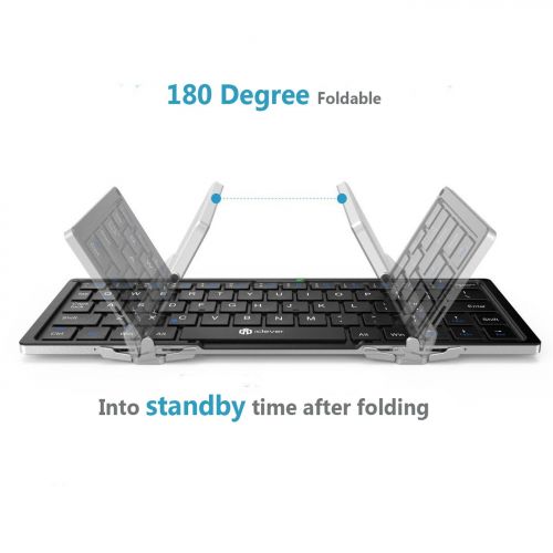  IClever iClever Bluetooth Keyboard, Foldable Wireless Keyboard with Portable Pocket Size, Aluminum Alloy Housing, Carrying Pouch, for iPad, iPhone, and More Tablets, Laptops and Smartphone