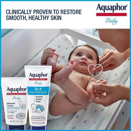  Aquaphor Baby Welcome Baby Gift Set - Free WaterWipes and Bag Included - Healing Ointment, Wash and Shampoo, 3 in 1 Diaper Rash Cream