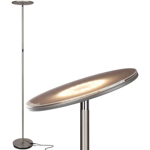  Brightech Sky Flux - The Very Bright LED Torchiere Floor Lamp, for Your Living Room & Office - Halogen Lamp Alternative with 3 Light Options Incl. Daylight - Dimmable Modern Upligh