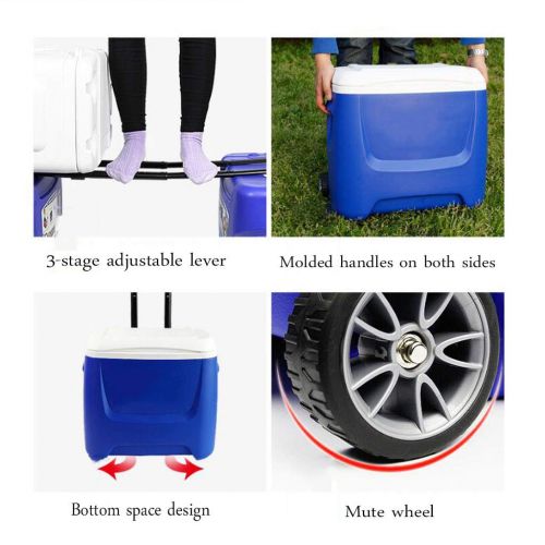  LIYANBWX Portable 28QT 26L Mini Fridge Cooler Chiller and Warmer -Ideal for Home Bedrooms Offices Camping Car Caravan- Can Drinks  Comes with Handle and Wheel（Blue）