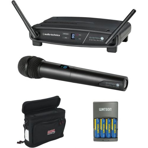 오디오테크니카 Audio-Technica ATW-1102 System 10 Digital Wireless Handheld Microphone Set with GM-1W Mobile Pack & 4-Hour Rapid Charger Kit