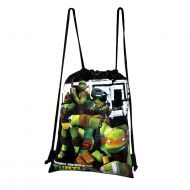 Disney Teenage Mutant Ninja Turtle Drawstring String Backpack School Sport Gym Tote Bag - Black