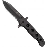 Columbia River Knife & Tool CRKT M21-14DSFG EDC Folding Pocket Knife: Special Forces Everyday Carry, Tan Serrated Edge Blade, Veff Serrations, Automated Liner Safety, Dual Hilt, Desert G10 Handle, Reversible