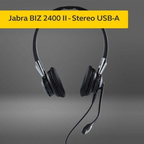 자브라 Jabra 2400 II USB Duo CC Wired Headset for Softphone with Noise Cancelling Microphone, Optimized for Unified Communication