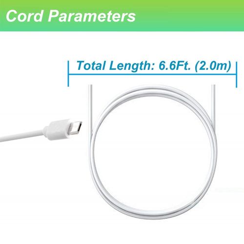  Melamine For Motorola MBP854CONNECT MBP854 Baby Monitor Charger Power Cord Replacement Adapter Supply, 6.6Ft, White