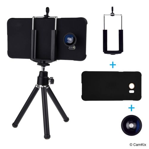  CamKix Camera Lens and Bluetooth Remote Kit compatible with Samsung Galaxy S7 + S7 Edge - Bluetooth Wireless Camera Remote, 12x Telephoto, Fisheye, Macro, Wide Angle Lens, Tripod,
