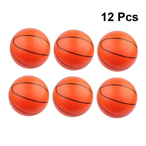  Amosfun 12pcs Inflatable Basketball Beach Balls Toy Sports Themed Birthday Party Favors Games Decorations (Orange, 25cm)