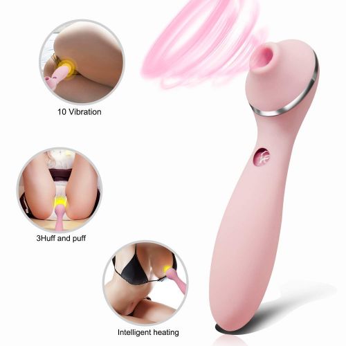  LuLuC-Love Sun-Love Wireless Waterproof Handheld Wand Massager with Heating Mode - Medical Silicone,USB Rechargeable,Powerful but Quiet Sucking Toys Sun-Love