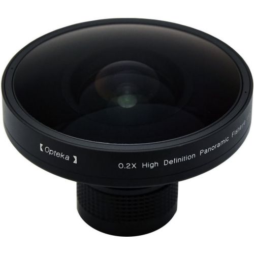  Opteka Platinum Series 0.2X HD PanoramicVortex 220Deg Fisheye Lens For Hitachi VM-E110, VM-E230, VM-E310, VM-E455, VM-E520, VM-E521, VM-E535, VM-E635 and VM-H655 Digital Camcorders