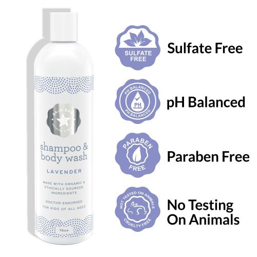  Baja Baby (3) Lavender Shampoo and Body Wash - EWG VERIFIED - Family Size - 16 fl oz - Free of Sulphates, Parabens and Phosphates - Dr Approved - 100%!