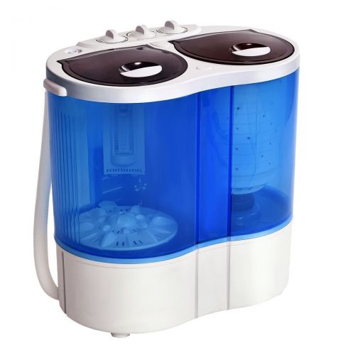 자이언텍스 Giantex 15lbs Portable Mini Washing Machine Gravity Drain Compact Twin Tub Washer Spinner, Ideal for Dorms, Apartments, RVs, Camping
