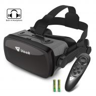 VeeR Falcon VR Headset, Eye Protected Virtual Reality Goggles 3D Glasses Headset for VR Videos, Games, Movies, Compatible with 4.7 to 6.3 inches iOSAndroid Smartphones with Contro