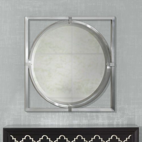  Uttermost 01053 B Kagami Brushed Nickel Contemporary Wall Mirror