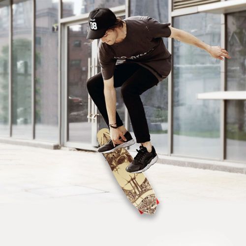  WeSkate Mini Cruiser Board 71cm Retro Komplettboard Vintage Skateboard mit Holz Deck aus 9-lagigem kanadischem Ahornholz fuer Erwachsene Kinder Jungen Maedchen