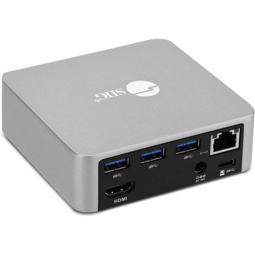  SIIG Aluminum USB C Mini Docking Station 85W PD Charging, Thunderbolt 3 Compatible Type C MacBooksWindowsChromebooks (HDMI 4K@30Hz, Gigabit Ethernet, 4X USB 3.0 Ports, USB-C PD)