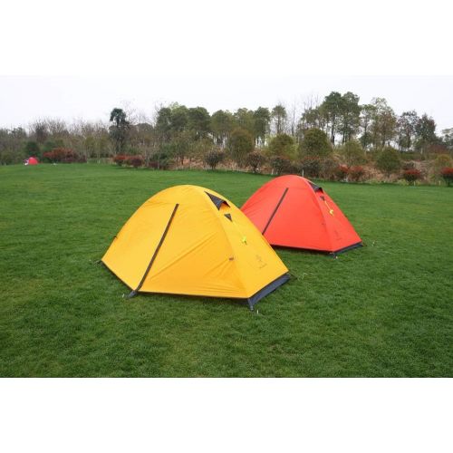  WeeLion Einzelnes Campingzelt, ultraleichtes wasserdichtes und UV-Schutz, Anti-Sturm-Camping Camping Bergsteigen Alu-Stangenzeltausruestung,Yellow