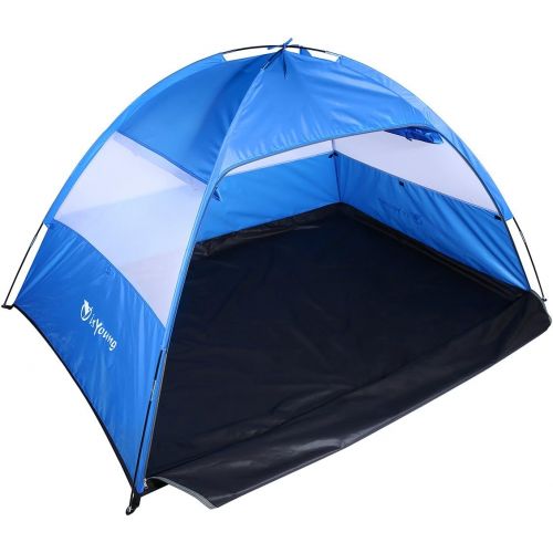  [해상운송]IsYoung isYoung Beach Tent Sun Shelter Easy to Set UP Allow 2 or 3 Person Come with Mesh Windows and Interior Curtain