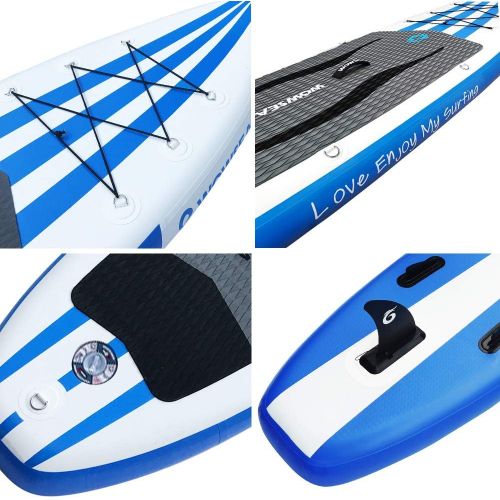  WOWSEA Inflatable 10.6 Stand Up Paddle Board AN17 iSUP Package Includes Adjustable Paddle Travel Backpack Coil Leash for Youth and Adult