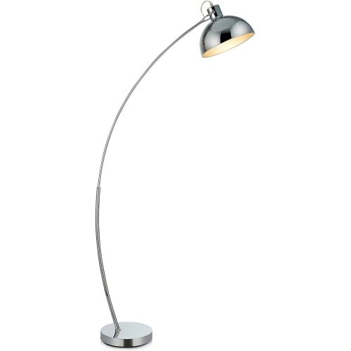  Versanora VN-L00024 Versa Nora-Arco 63 Metal Arc Floor Reading Lamp with Downlight Shade-Chrome Finish | Curved. Adjustable Neck | Contemporary Design for All Living Rooms and Bedr
