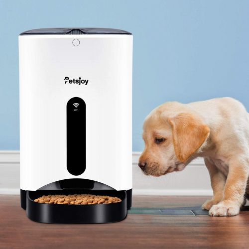 자이언텍스 Giantex Automatic Pet Feeder Food Dispenser for Dogs, Cats, 4.3L Large Capacity, Wi-Fi Enabled App for iPhone and Android, Distribution Alarms, Portion Control, Timer Programmable,